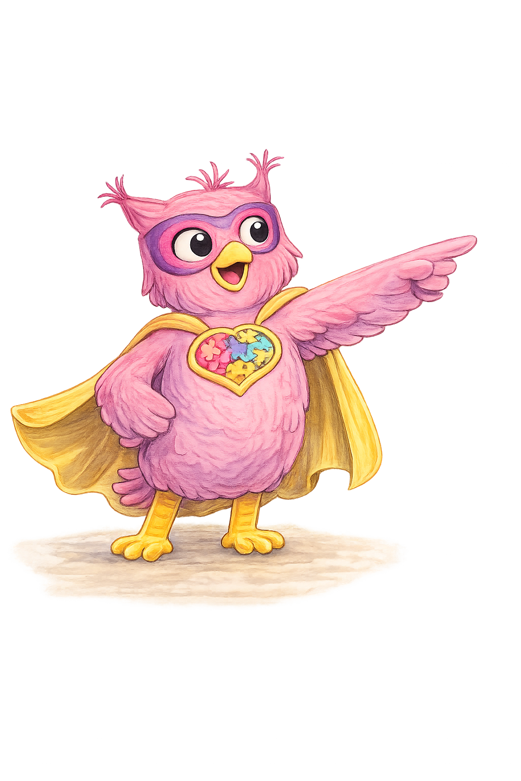 Superhelden Eule Luna Neurodivergenz